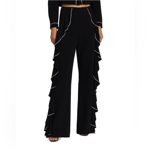 CINQ À SEPT Draped Wide-Leg Pants. Jacket also available for sale in size 8. - Picture 1 of 8